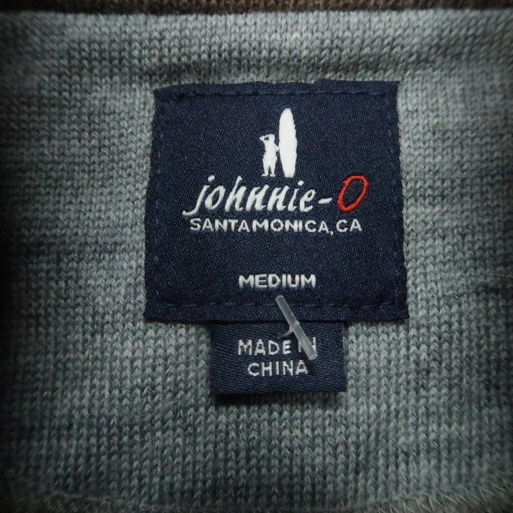 Johnnie O Sweater Men Medium Walnut Raynor Merino Wool 1/4 Zip TPC Craig‎ Ranch